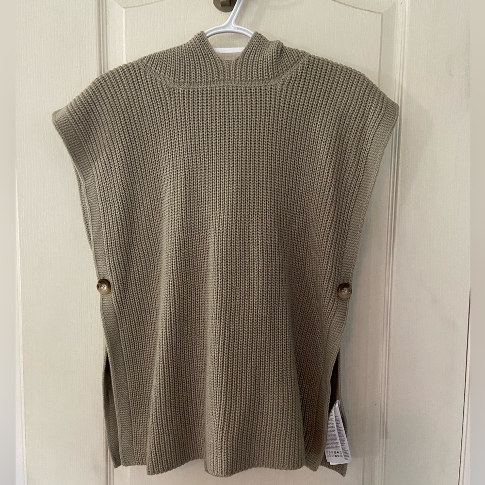 Cream Knitted Slipover with Hood